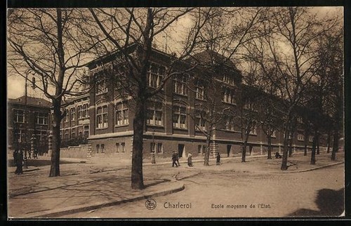 Cpa charleroi ecole moyenne - charleroi,,