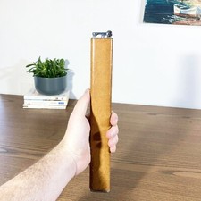 Rare Rare Fauchon Paris Sheathed Leather Table Lighter - Large Vintage 1950s Model