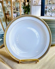Assiette A Soupe Bernardaud Limoges Liseret Couronne Bord Dorés À L’or Fin