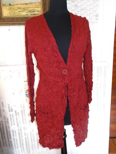 Gilet long polyester bordeaux