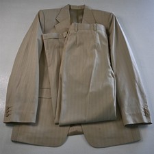Lenso 40L 34x30 Khaki Stripe Mens Jacket Pants Suit
