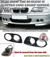 Fits 99-06 BMW E46 M-Tech II Bumper Only H-Style Air Duct Dual Fog Covers (ABS)