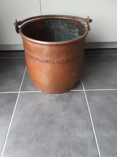 Seau chaudron en cuivre - seau,