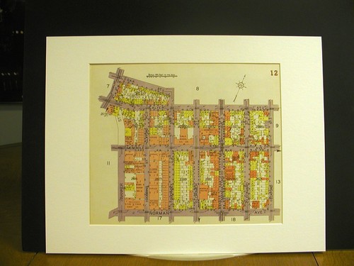Brooklyn map 1929 matted - map,