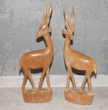 ANCIENNES SCUPTURES EN BOIS GAZELLES OBJET DE DECORATION ART AFRICAIN