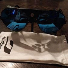 JULBO CHAM J 020 VINTAGE Original Sunglass FRANCE Matte Black w Blue Mirror LENS