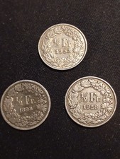 3 pieces 1/2 franc suisse