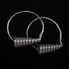 Fashion Silver Earrings Ohrringe Dangle Spirale Coil boucles d'oreilles ER156