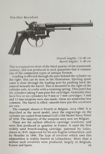 Pin fire revolver pistol - pistol, gun