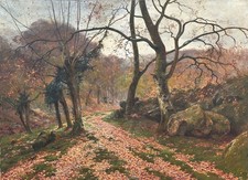 Grand tableau ancien paysage