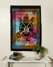 Tapisserie Murale Indienne Décor De Dortoir Tortue Bohème Hippie Porte-Bonheur