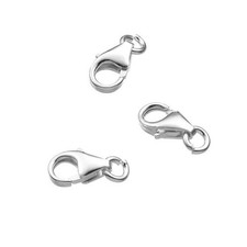 5 fermoirs mousqueton 9 mm en argent 925