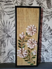 TABLEAU FLEUR COQUILLAGE 3D RELIEF VINTAGE TOILE CADRE RÉTRO 