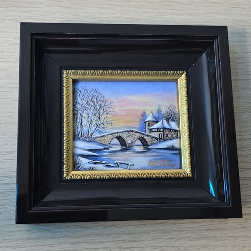 Peinture paysage hiver - peinture, d’hiver