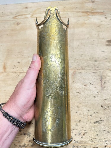 Vases obus 75mm gravés wwi - vases,