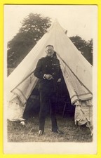 Old postcard photo card stamp BIRKENHEAD in 1937 CAMP TENT MILITARY ENGLISH SOLDIER