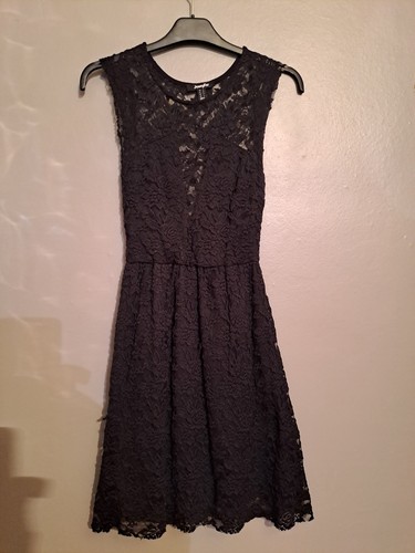 Robe noire dentelle avec - robe,
