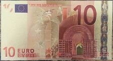 Billet 10 euro - réplique polymère Dorée Feuille d'Or - 10€