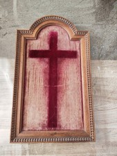Very Old Wooden Frame Catholic Devotion Prayer Church Cross Time