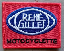 Ecusson Patch Tissus Thermocollant Moto Française René Gillet 6 cm par 7,5 cm  