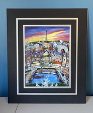 Linnea Pergola April In Paris & Eiffel Tower Fine Art Poster Double Matted Art