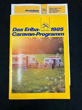 1985 ERIBA CARAVAN PROGRAM DEALER SALES BROCHURE & PRICE LIST, IN GERMAN
