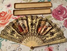 Antique Eventails Duvelleroy Paris Hand Fan Hotel Knickerbocker Signed Mathorel