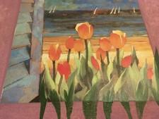 Tableau peint sur bois - Vue