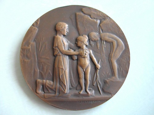 Médaille bronze art déco - art,