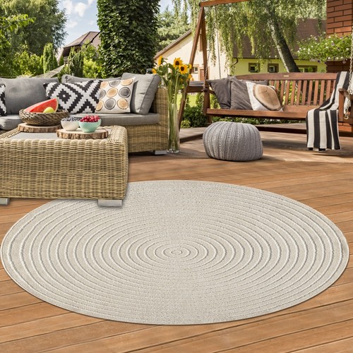 Tapis extérieur beige - , rond