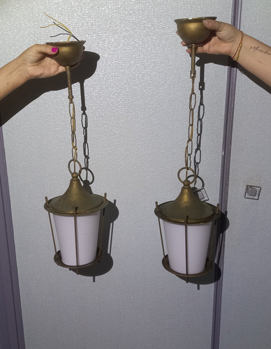 Ancienne paire lanterne ou - ancienne,
