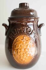 Vintage West Germany Rumtopf Crock Canister With Lid Brown Grapes Apples 807-28