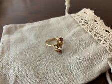 18K Yellow Gold Diamond & Ruby Ring Size 49
