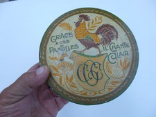 OLD IRON BOX LITHOGRAPH PASTILES C.G.C HE SINGS CLEAR ROOSTER HEN