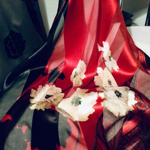 Lot foulards soie vintage - foulards,