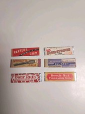 LOT OF 6: EARLY VTG CHEWING GUM SINGLE COMPLETE STICKS IN WRAPPERS  NOS