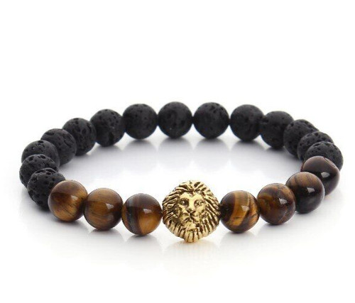 Bracelet oeil tigre lave - tigre, et