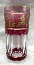 DANCE DE FLORA GOLD HIGHBALL WHISKEY GLASS GLASS WHISKEY CUP CRYSTAL PINK