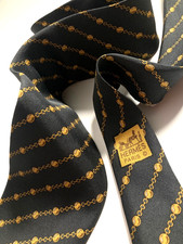 HERMES VINTAGE CHAÎNE BIJOUX CHAÎNES CRAVATE BIJOUX RAYURES HAUT DE GAMME...