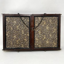 Antique Tri-Fold Mirror with Art Nouveau Floral Motif Victorian Folding Shaving