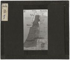 Palestine card in the time of Jesus, photo glass plate, positive 8.5x10 cm
