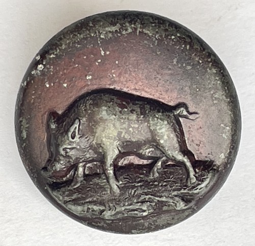 Bouton ancien métal embouti - métal,