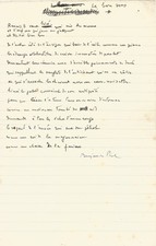 Benjamin PERET _ Signed Autograph Poem. Surrealism.