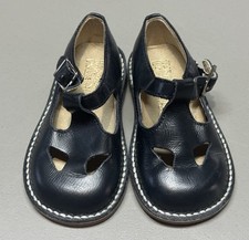 Lapin House Italian Leather Navy Blue Toddler Girls Shoes Sz Euro 21 Mary Janes