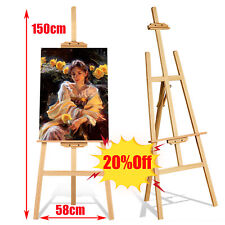 Grand chevalet d'atelier peinture en bois pliable avec support de toile réglable