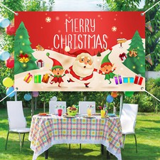 180X110 CM Bannière Joyeux Noël  Intérieur Extérieur  Décoration de Noël
