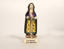 Statuette faïence HB Quimper Porson Sainte Anne d'Auray Bretons ancre XXème