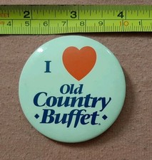 I Love Old Country Buffet Heart Restaurant Advertising Button Pin Pinback