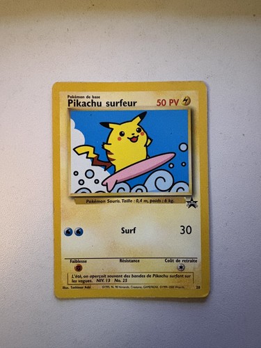 Carte pokemon pikachu - carte, surfeur