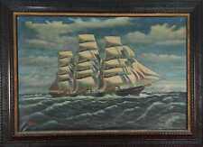 MARINE. BATEAU À VOILE. HUILE